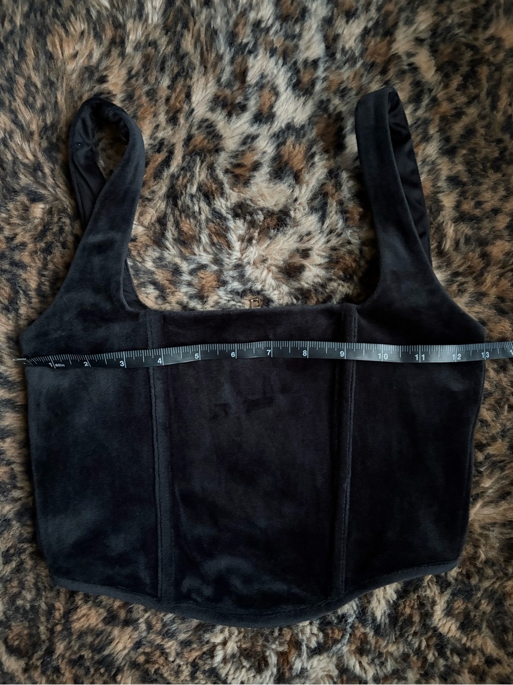Black Velvet Crop Bustier Crop Top Forever 21 small - Picture 6 of 7